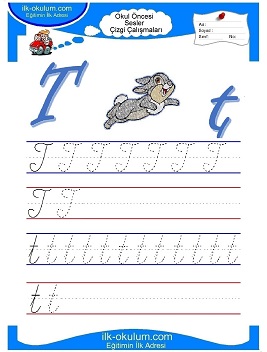 Çocuklar İçin Sesler Çizgi Çalışmaları Çalışma Sayfaları 
